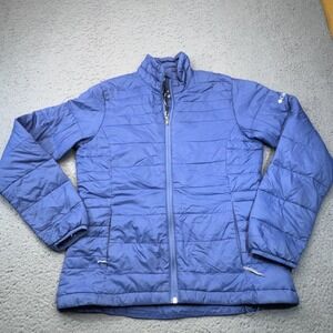Columbia Jacket Womens Medium Blue Down Blend Puffer Insulated Full Zip Packable